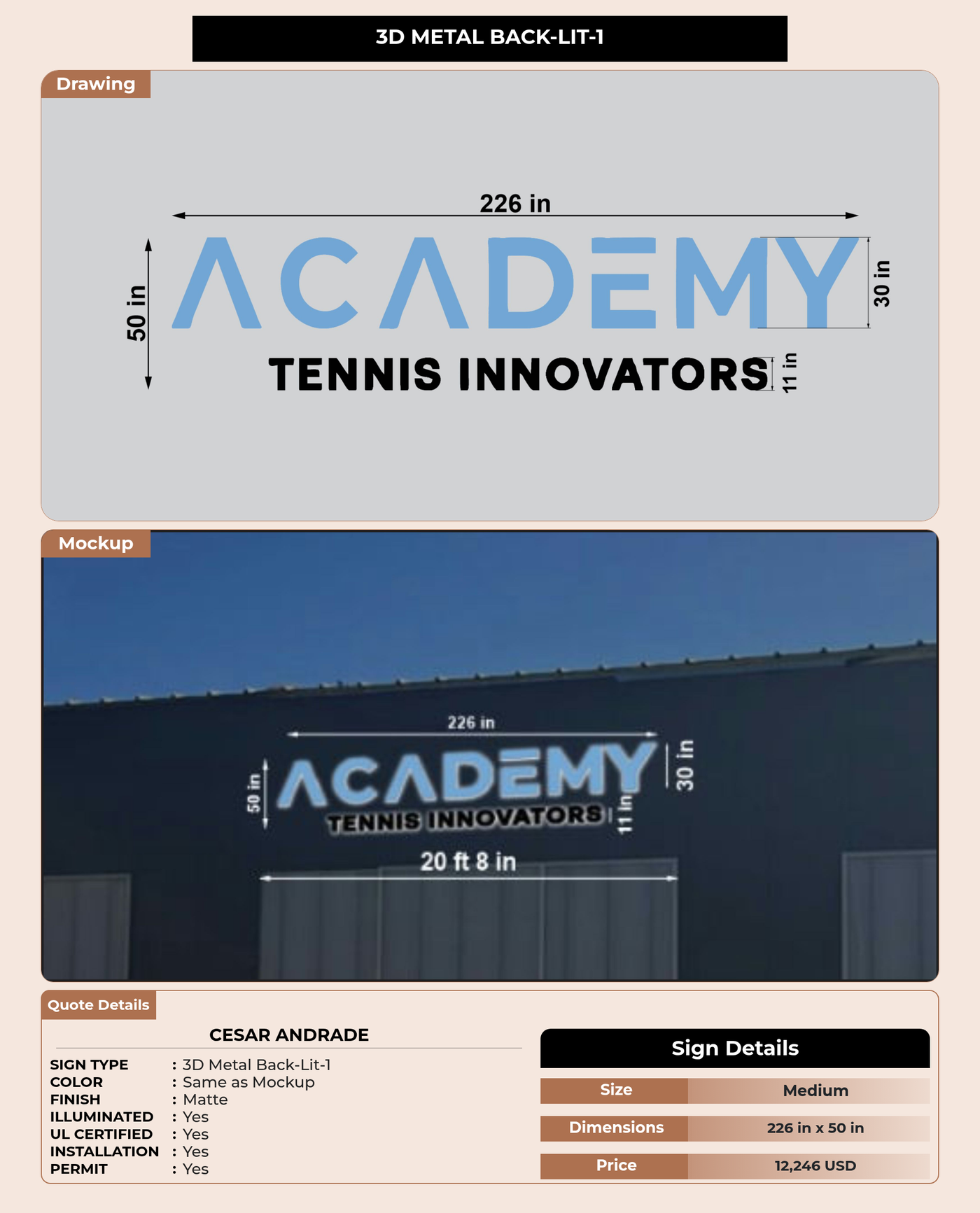 CUSTOM MOCKUP SIGN FOR Cesar Andrade