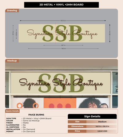 CUSTOM MOCKUP SIGN FOR Paige Burns