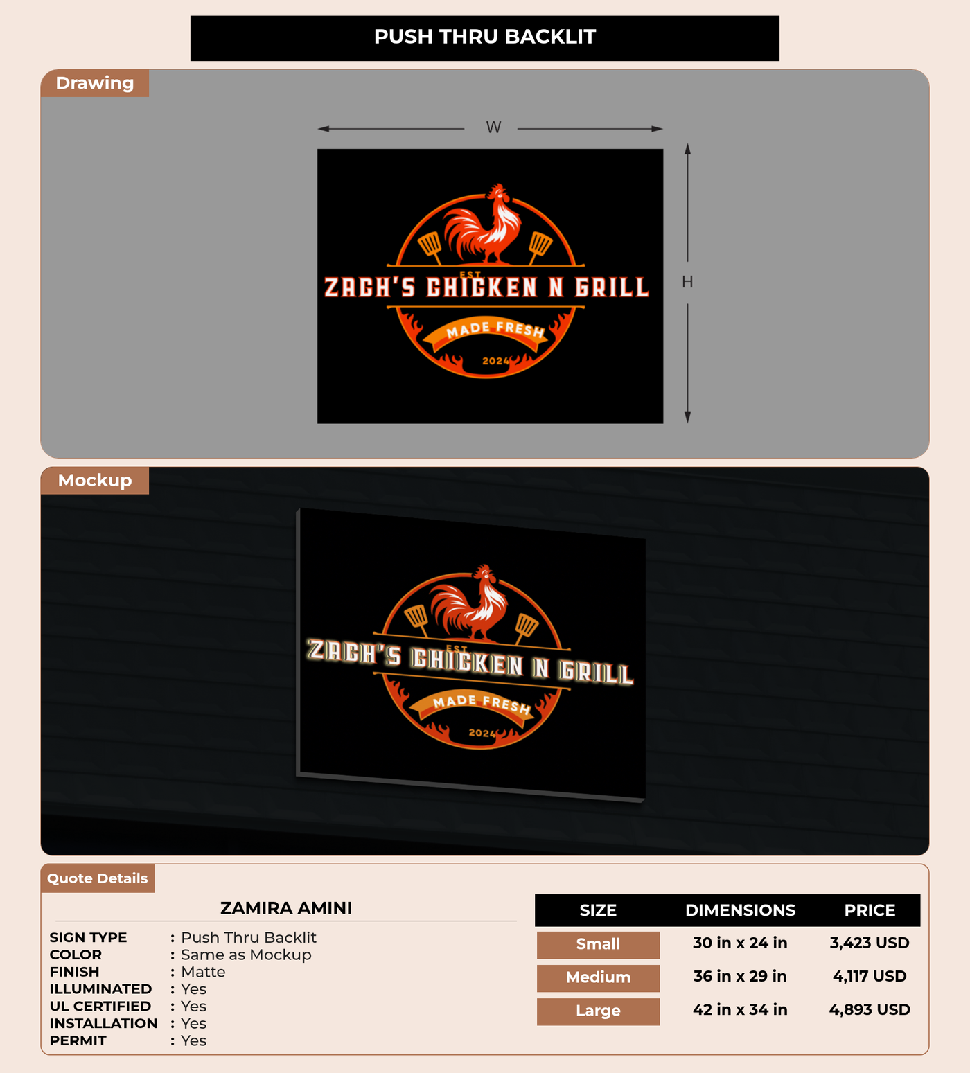 CUSTOM MOCKUP SIGN FOR Zamira Amini
