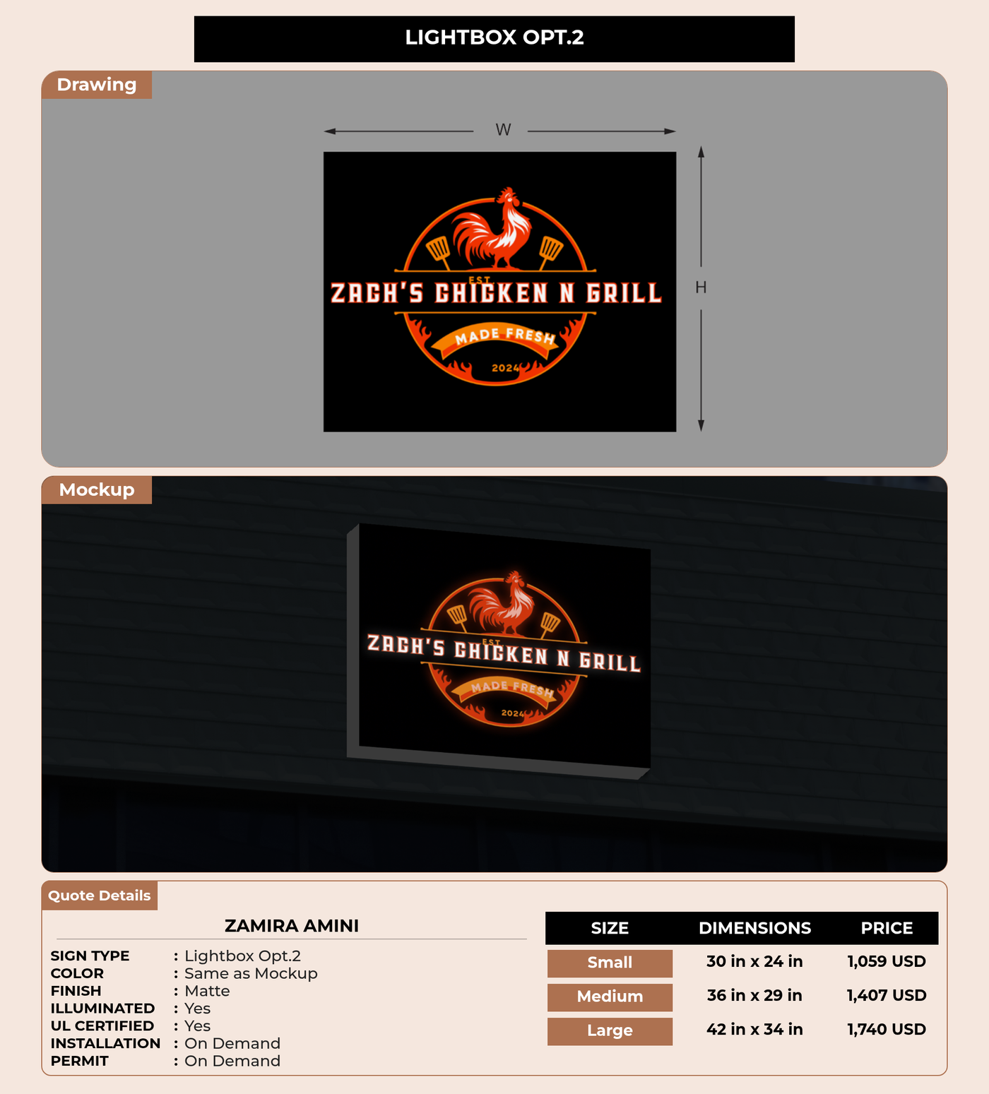 CUSTOM MOCKUP SIGN FOR Zamira Amini