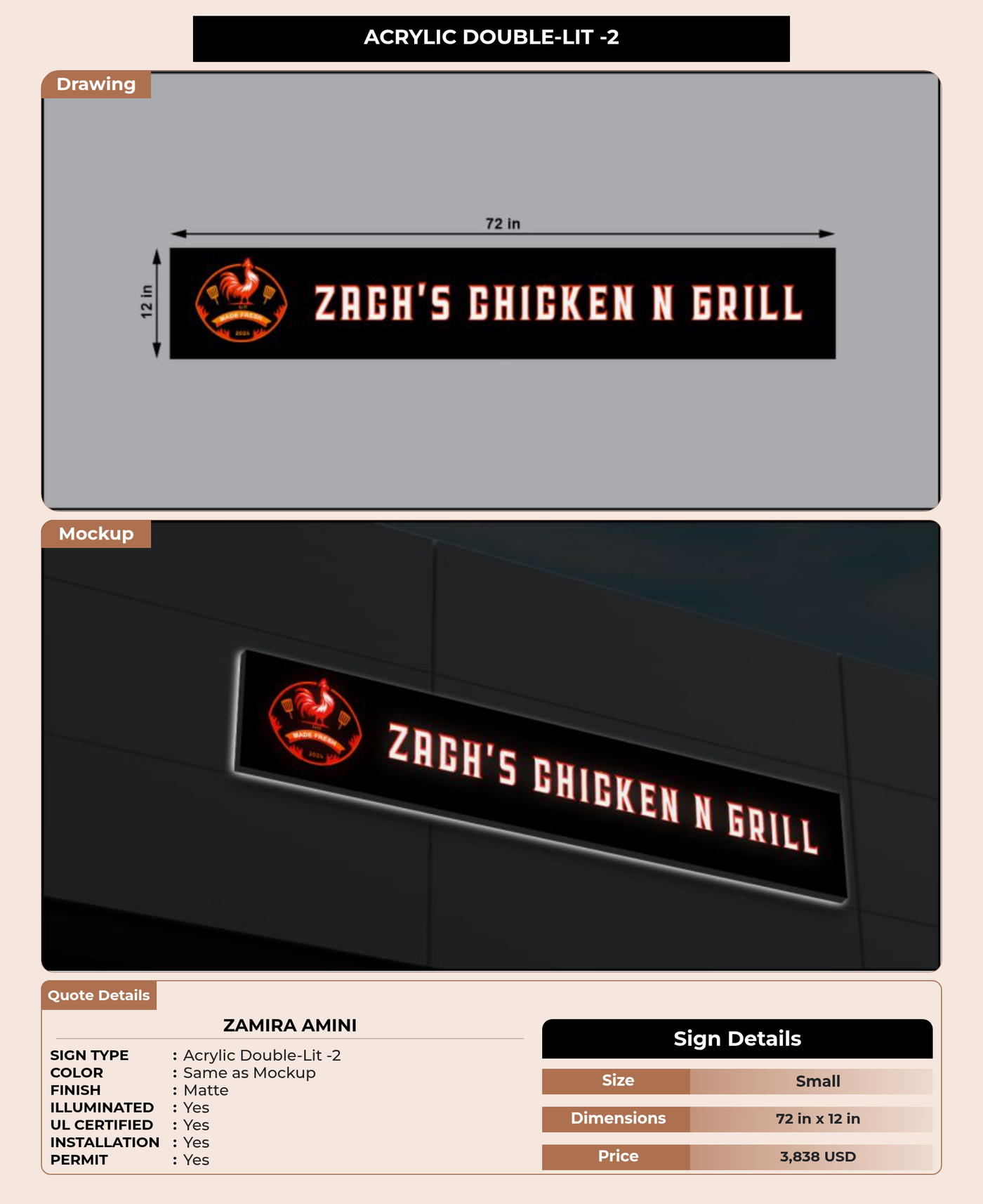 CUSTOM MOCKUP SIGN FOR Zamira Amini