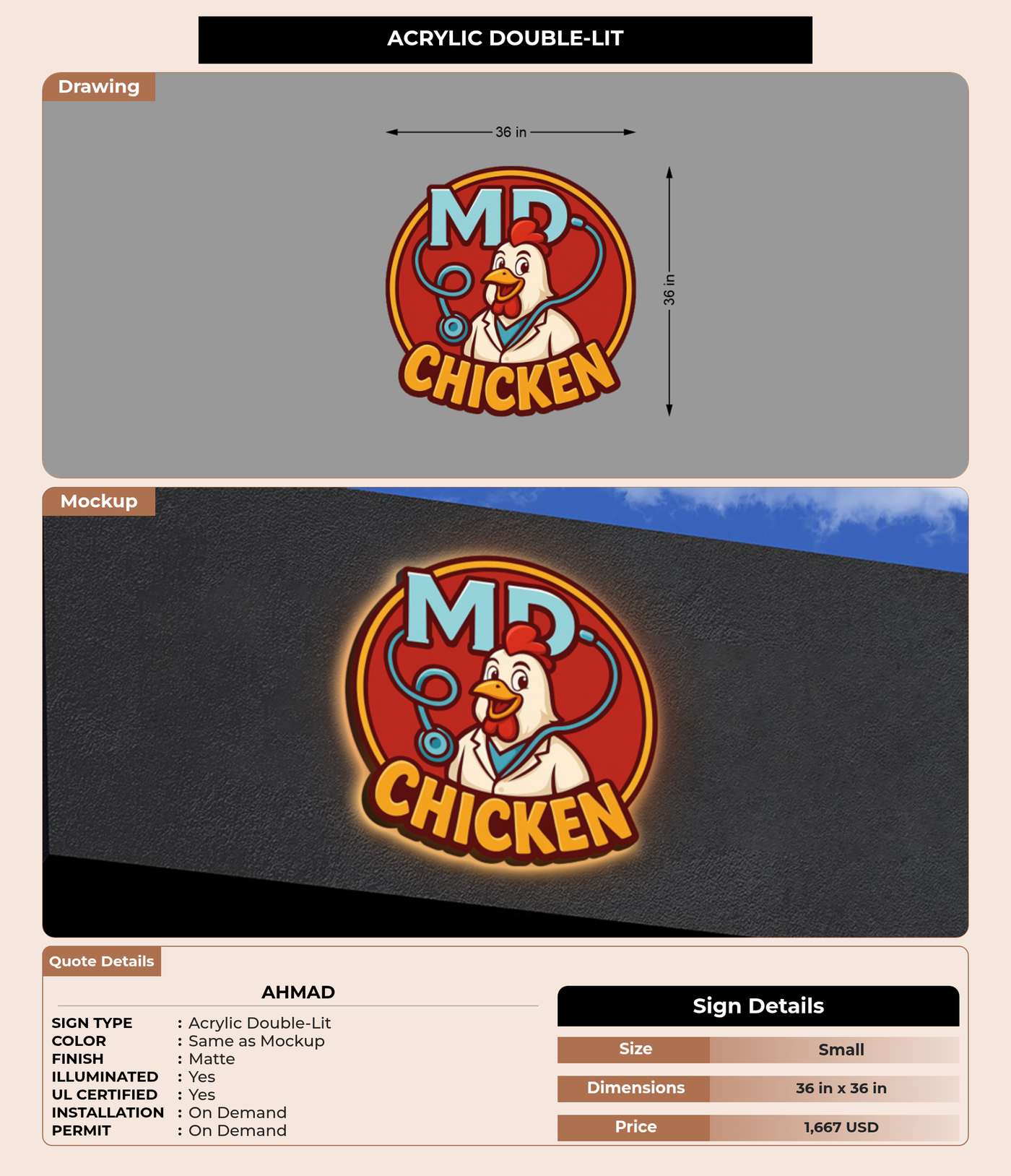 CUSTOM MOCKUP SIGN FOR Ahmad