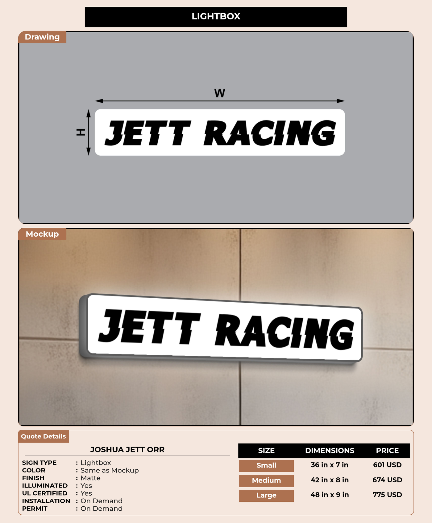 CUSTOM MOCKUP SIGN FOR Joshua Jett orr