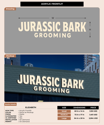 CUSTOM MOCKUP SIGN FOR Elizabeth