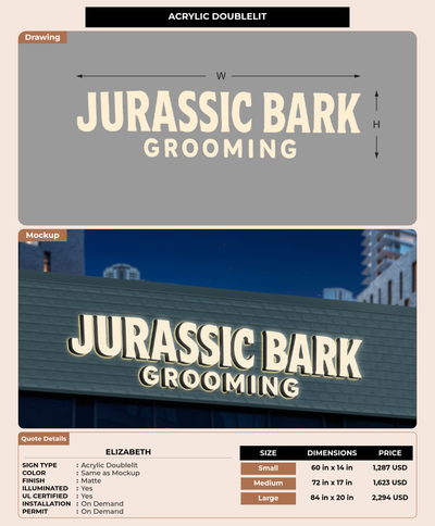 CUSTOM MOCKUP SIGN FOR Elizabeth