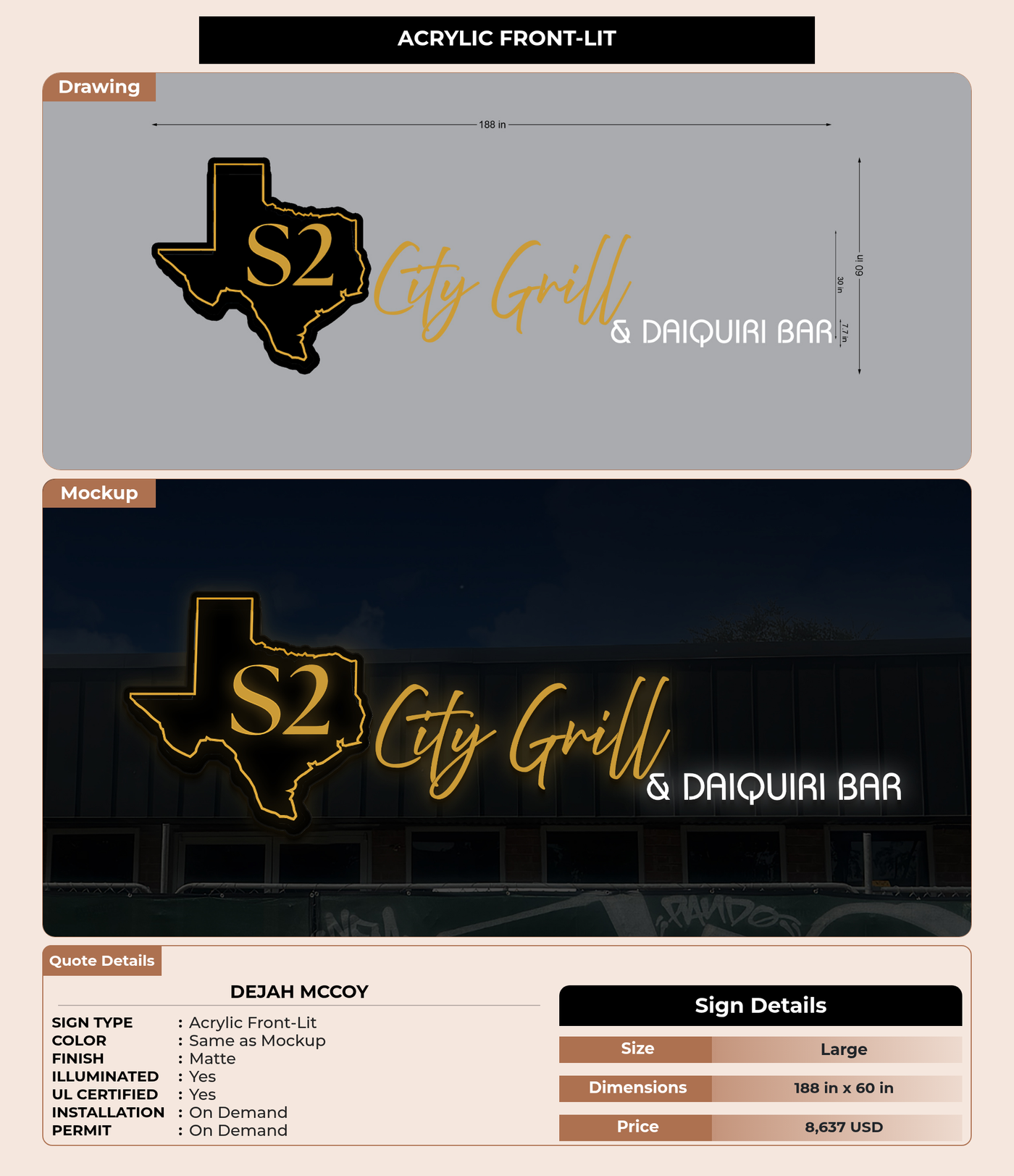 CUSTOM MOCKUP SIGN FOR Dejah McCoy
