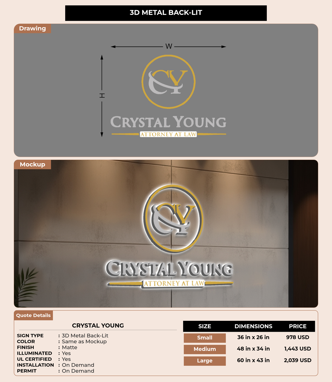 CUSTOM MOCKUP SIGN FOR Crystal Young