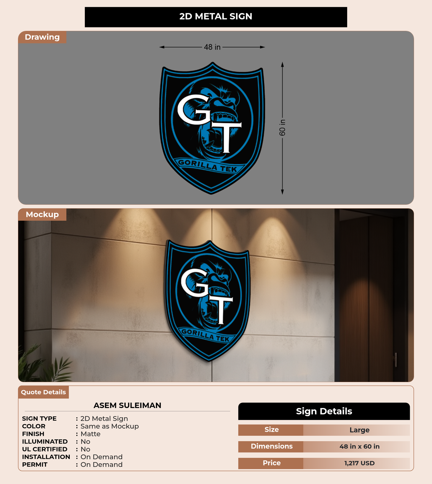 CUSTOM MOCKUP SIGN FOR Asem Suleiman