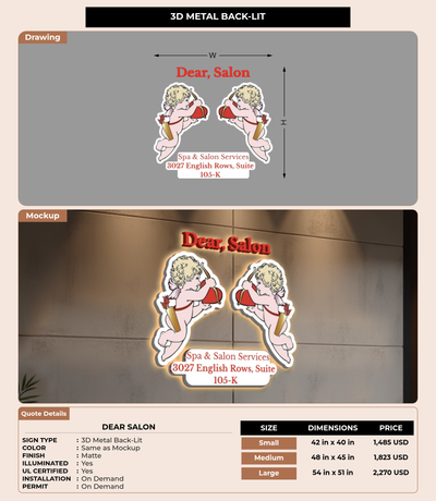 CUSTOM MOCKUP SIGN FOR Dear Salon