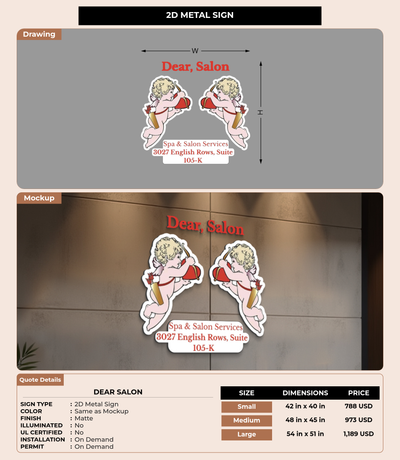 CUSTOM MOCKUP SIGN FOR Dear Salon