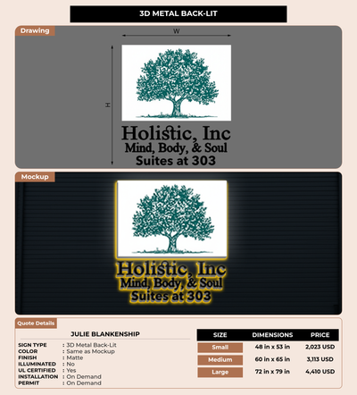 CUSTOM MOCKUP SIGN FOR Julie Blankenship