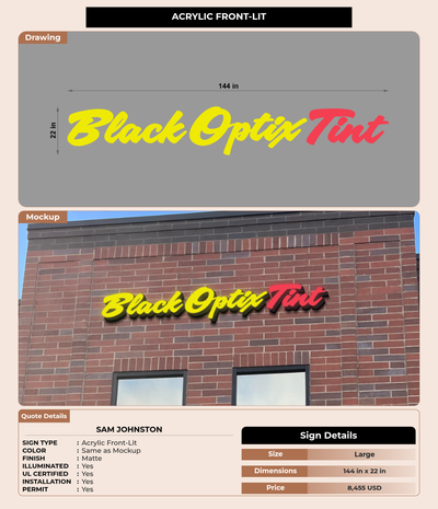 CUSTOM MOCKUP SIGN FOR Sam Johnston
