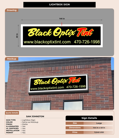 CUSTOM MOCKUP SIGN FOR Sam Johnston