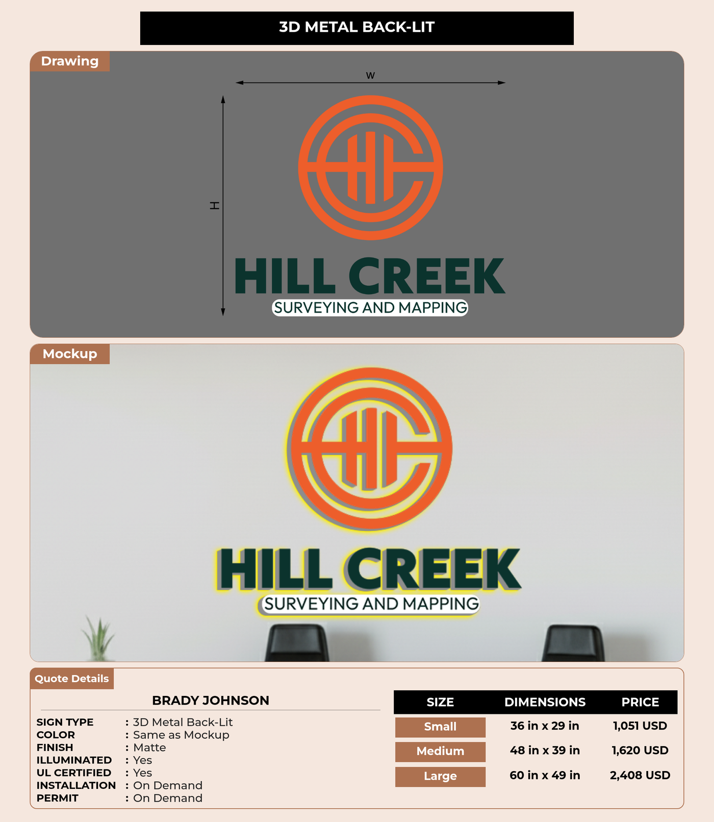 CUSTOM MOCKUP SIGN FOR Brady Johnson