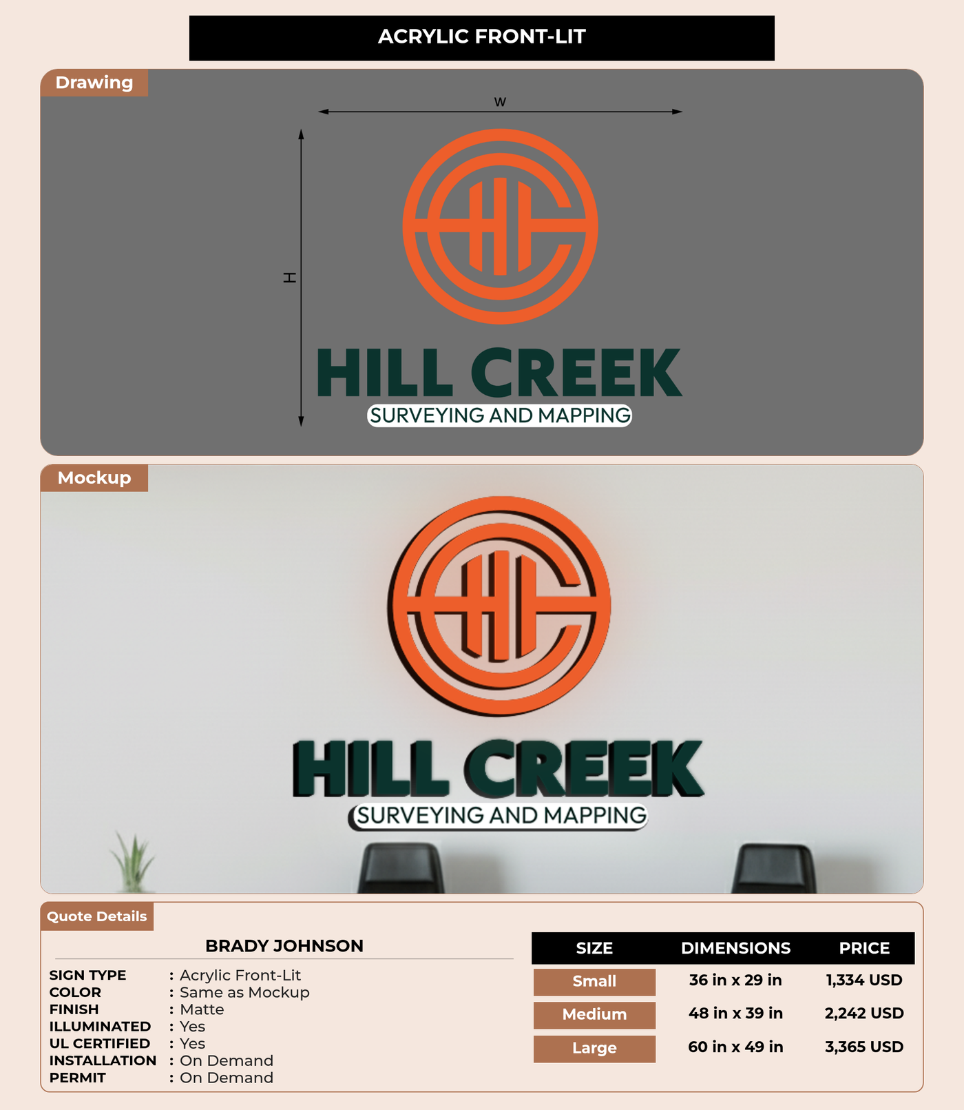 CUSTOM MOCKUP SIGN FOR Brady Johnson