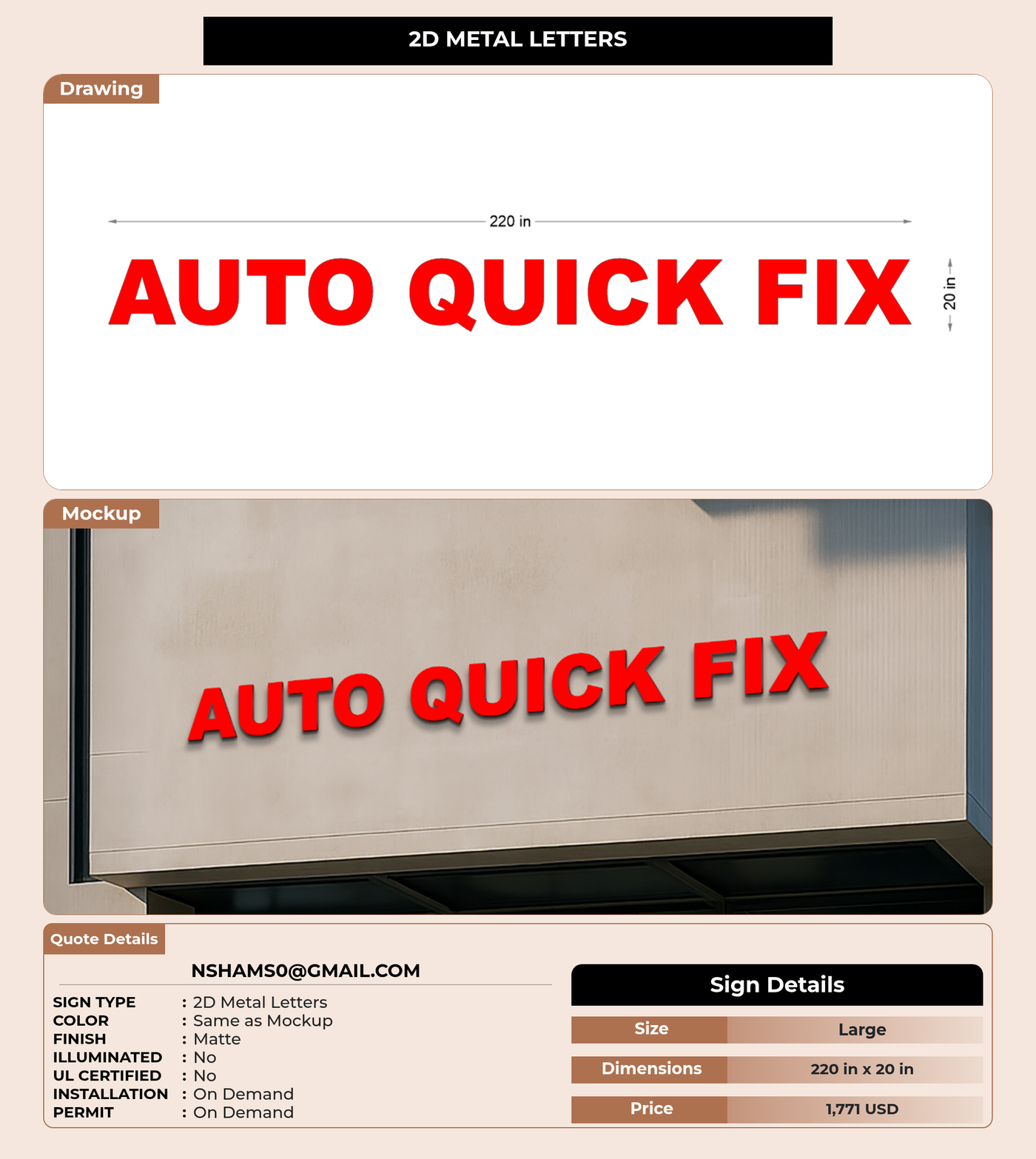 CUSTOM MOCKUP SIGN FOR nshams0@gmail.com