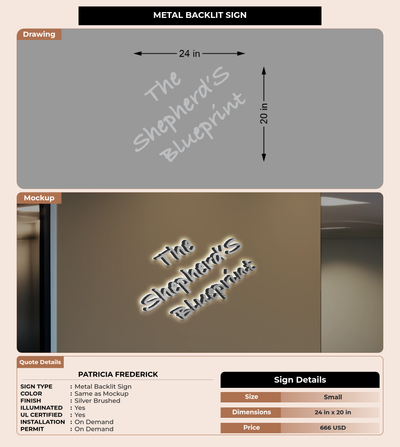 CUSTOM MOCKUP SIGN FOR Patricia Frederick