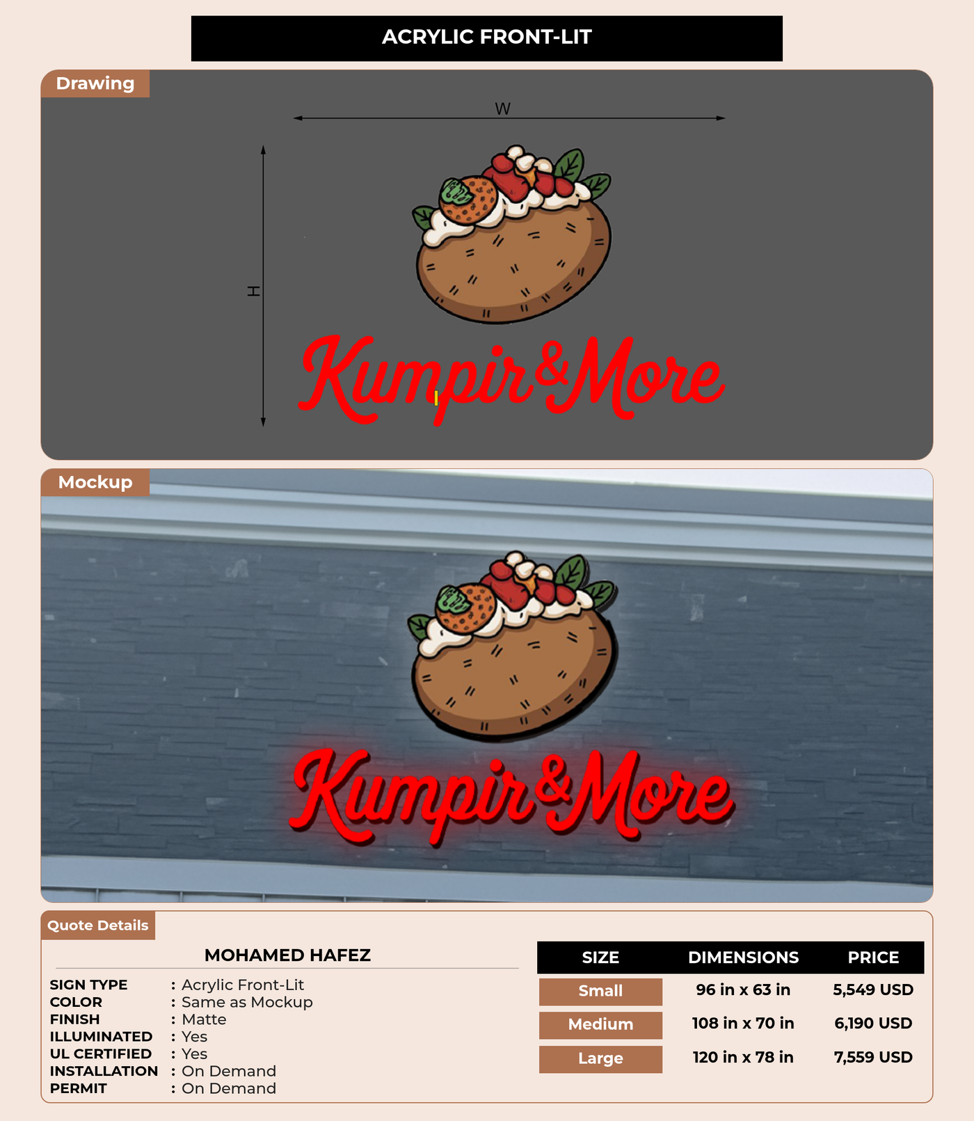 CUSTOM MOCKUP SIGN FOR Mohamed Hafez