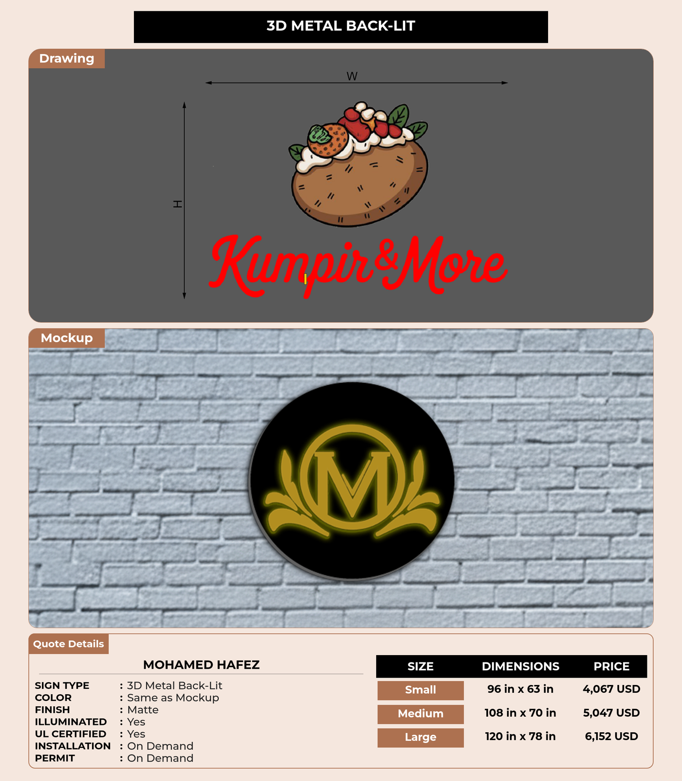 CUSTOM MOCKUP SIGN FOR Mohamed Hafez