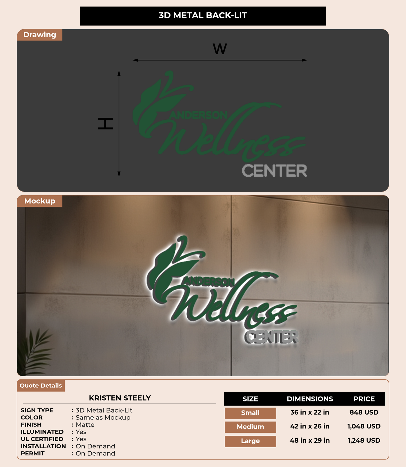 CUSTOM MOCKUP SIGN FOR Kristen steely