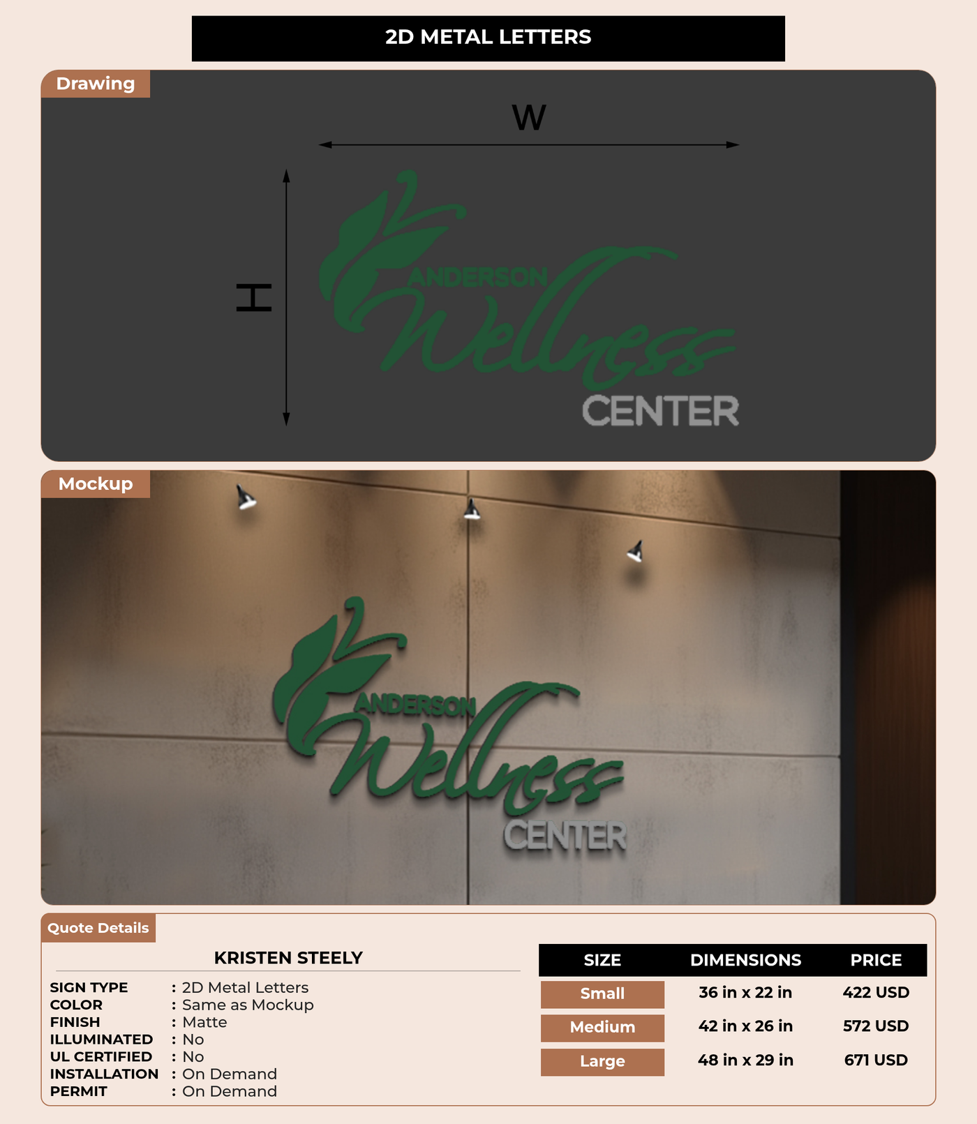 CUSTOM MOCKUP SIGN FOR Kristen steely