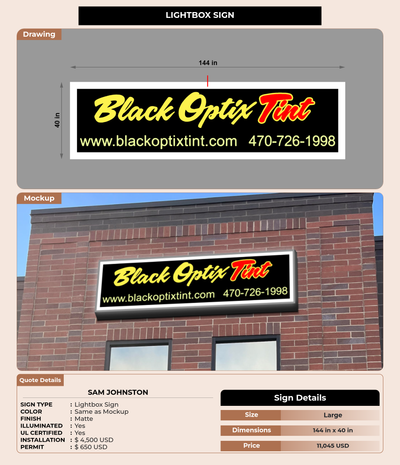 CUSTOM MOCKUP SIGN FOR Sam Johnston