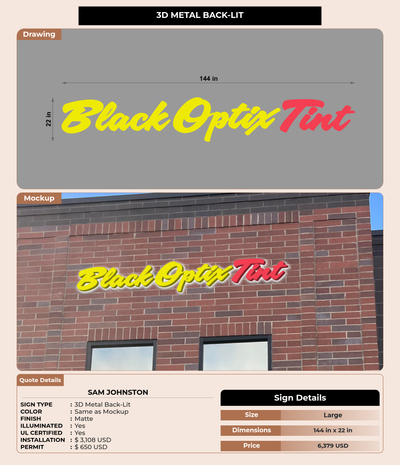 CUSTOM MOCKUP SIGN FOR Sam Johnston