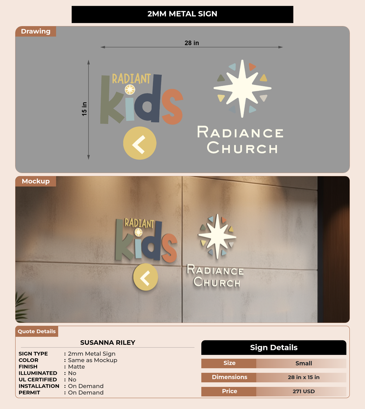 CUSTOM MOCKUP SIGN FOR Susanna Riley