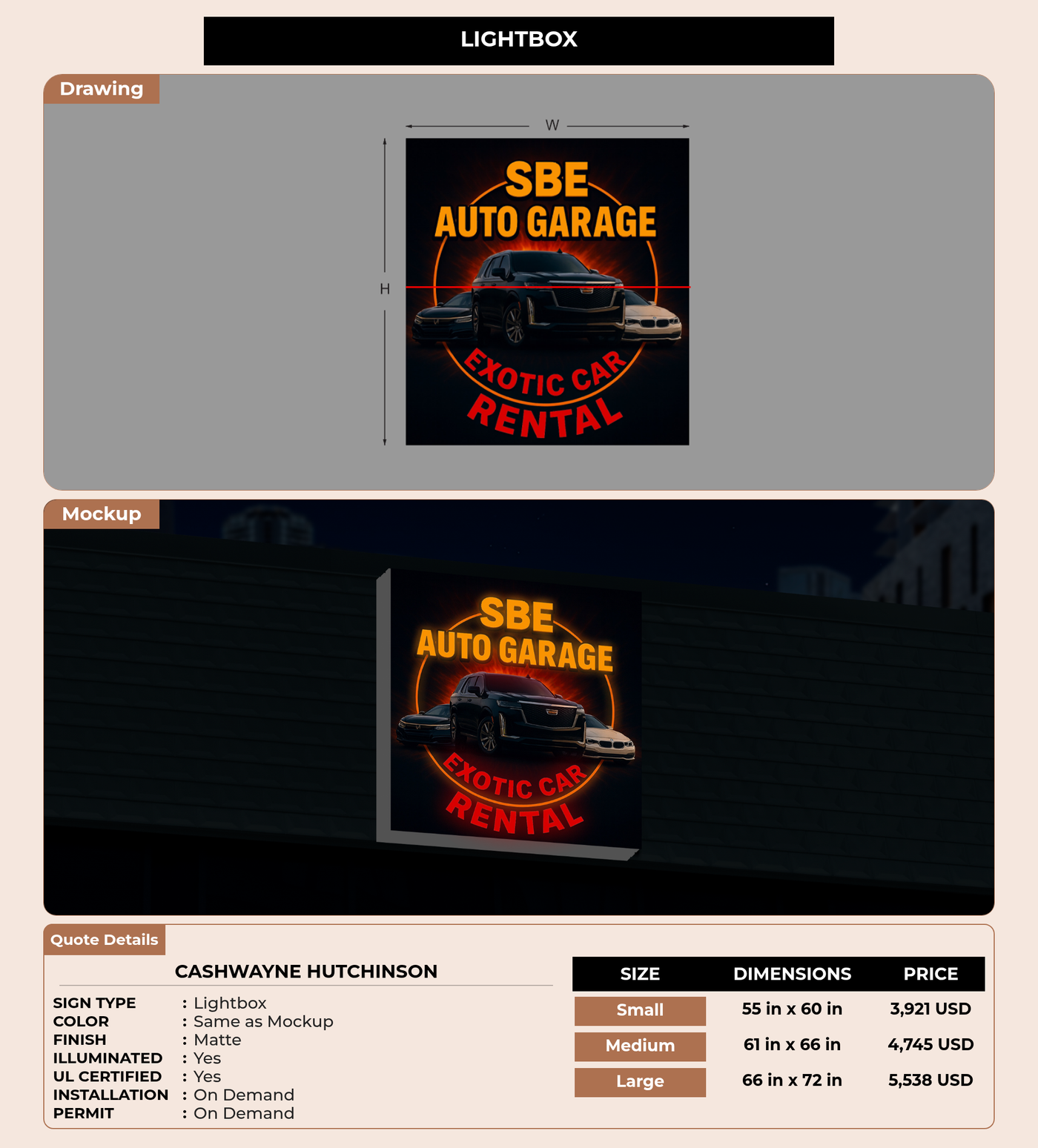 CUSTOM MOCKUP SIGN FOR Cashwayne Hutchinson