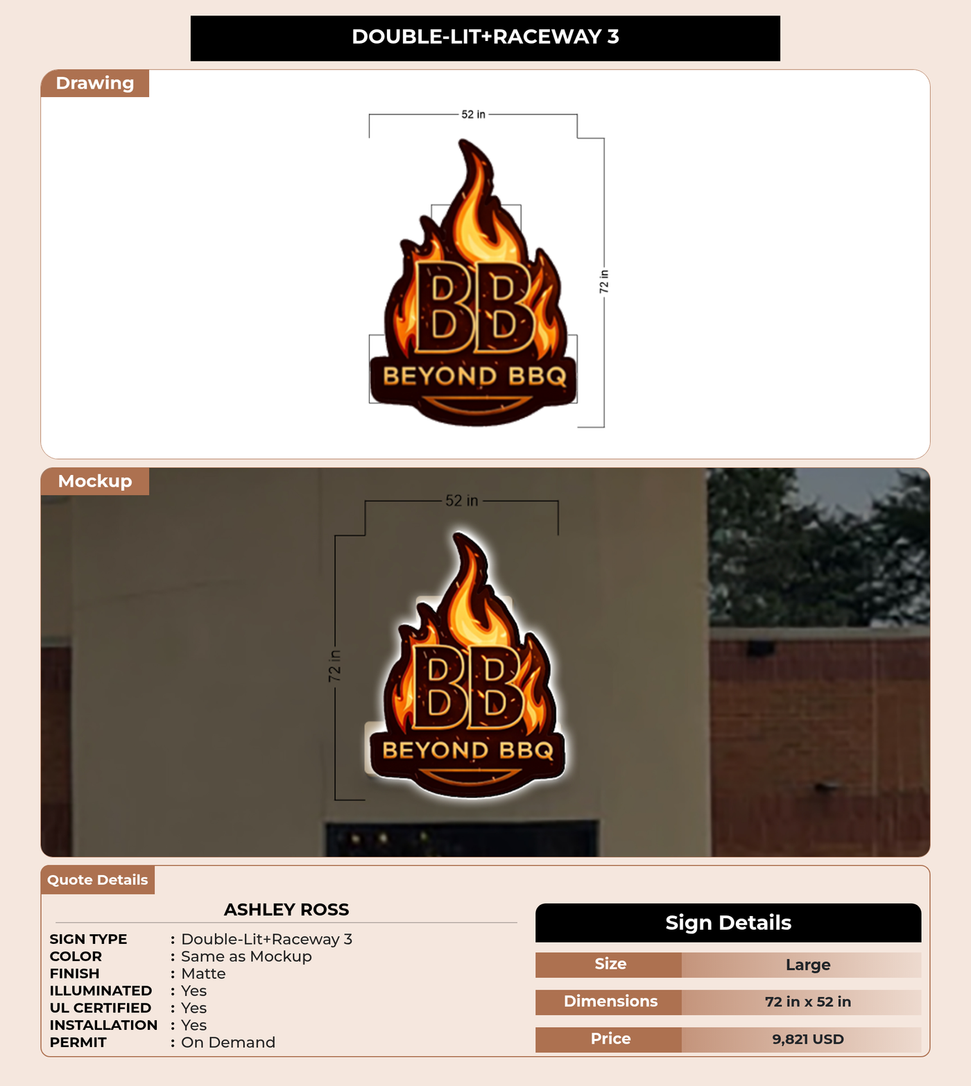 CUSTOM MOCKUP SIGN FOR ASHLEY ROSS