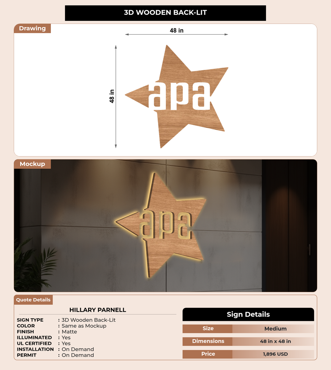 CUSTOM MOCKUP SIGN FOR Hillary Parnell