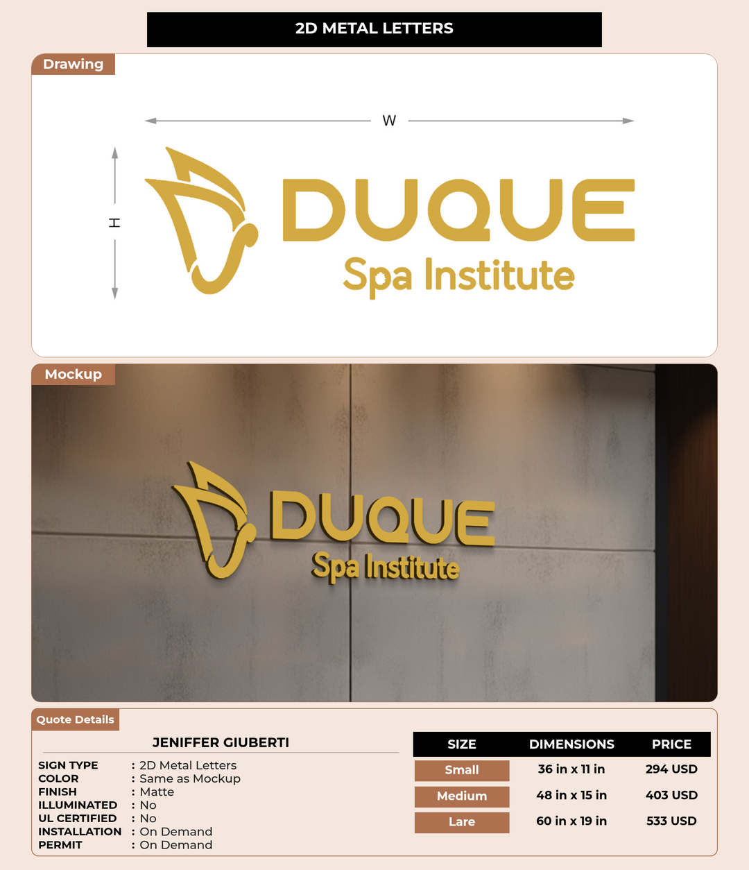CUSTOM MOCKUP SIGN FOR Jeniffer Giuberti