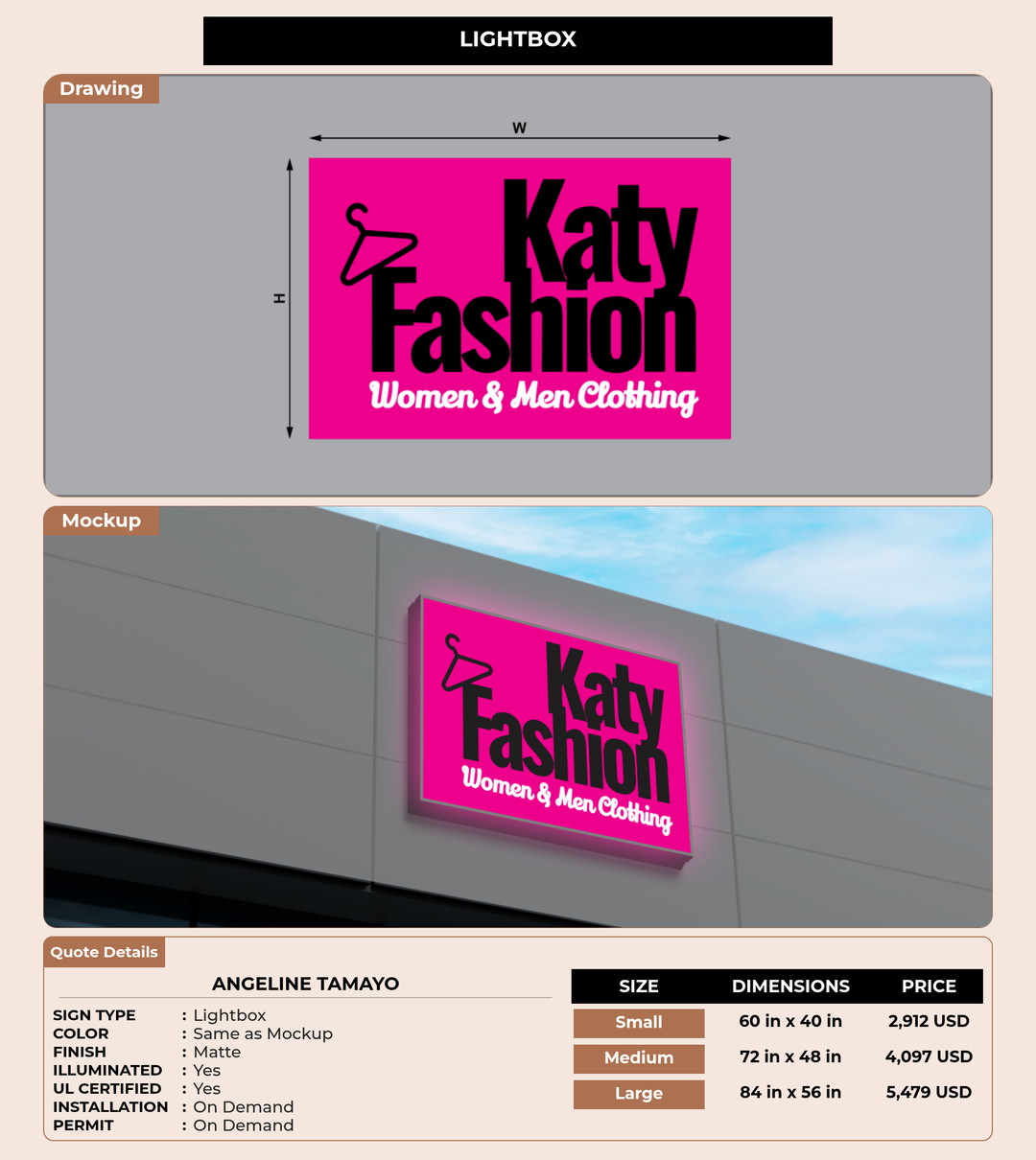 CUSTOM MOCKUP SIGN FOR angeline Tamayo