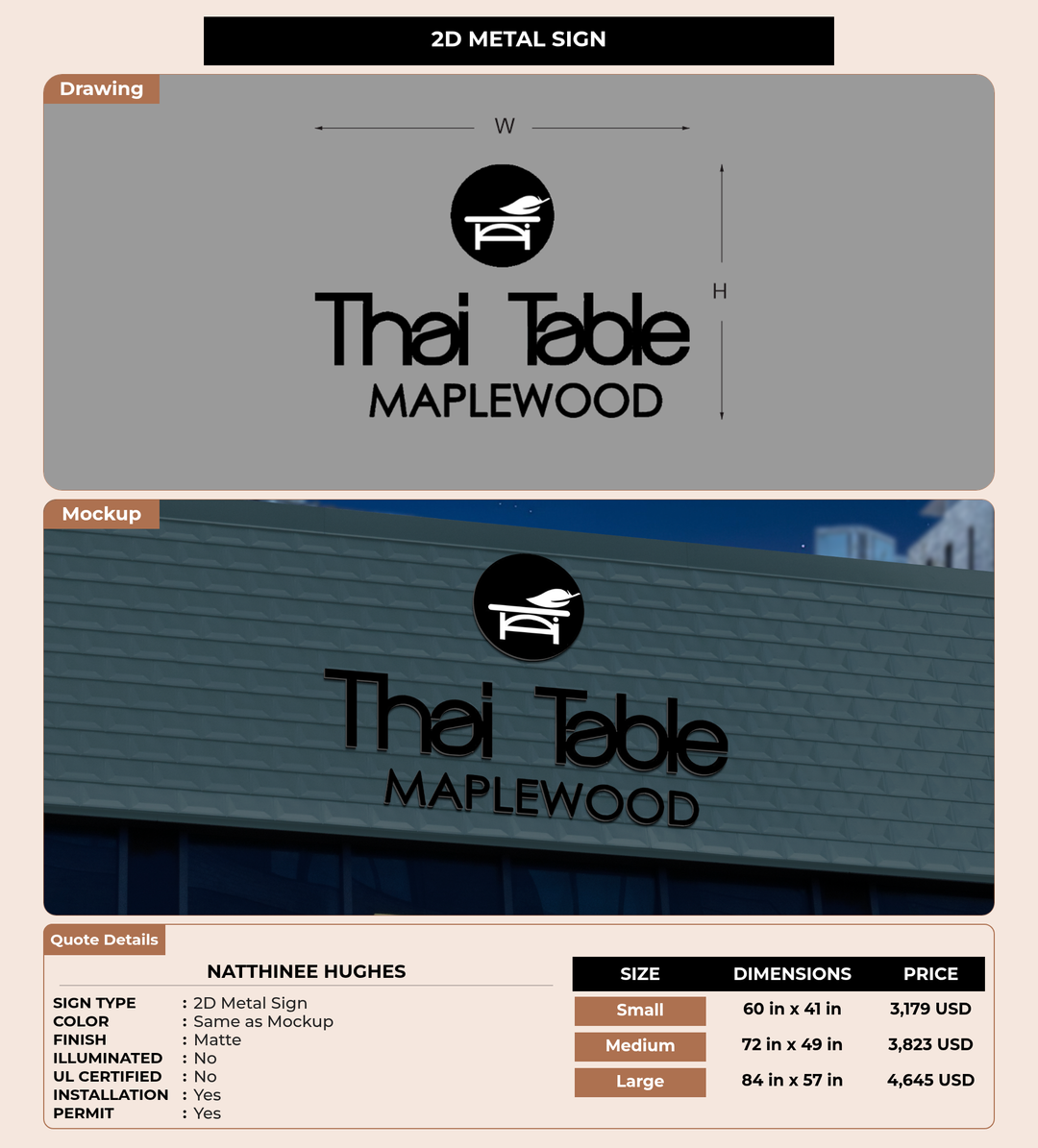 CUSTOM MOCKUP SIGN FOR Natthinee Hughes