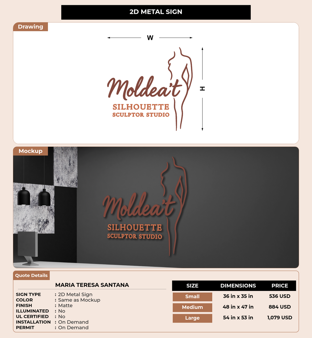 CUSTOM MOCKUP SIGN FOR Maria Teresa Santana