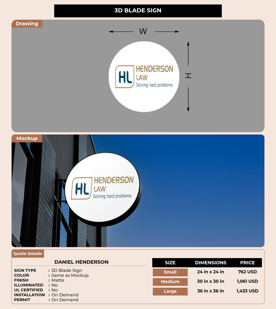 CUSTOM MOCKUP SIGN FOR Daniel Henderson