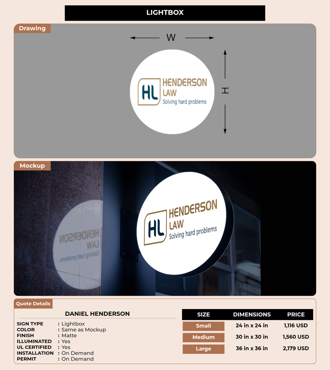 CUSTOM MOCKUP SIGN FOR Daniel Henderson