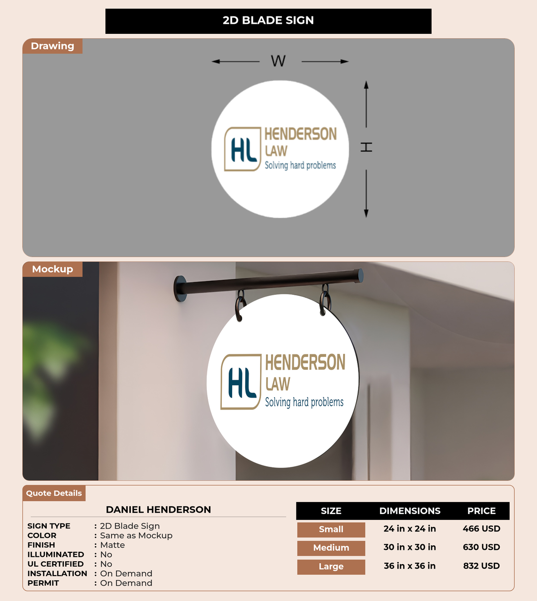 CUSTOM MOCKUP SIGN FOR Daniel Henderson