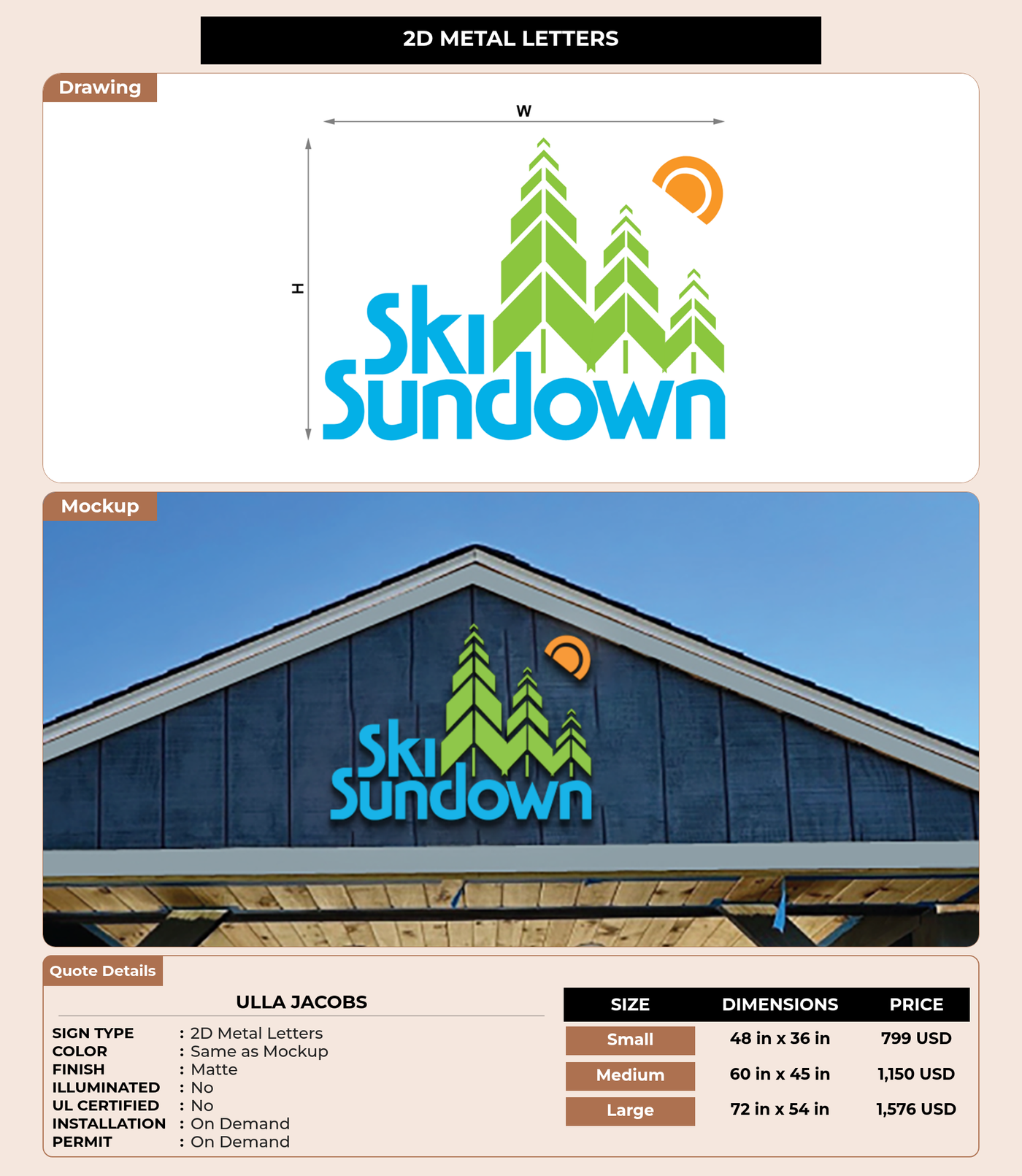 CUSTOM MOCKUP SIGN FOR Ulla Jacobs