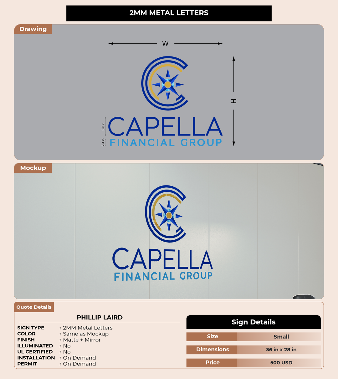 CUSTOM MOCKUP SIGN FOR Phillip Laird