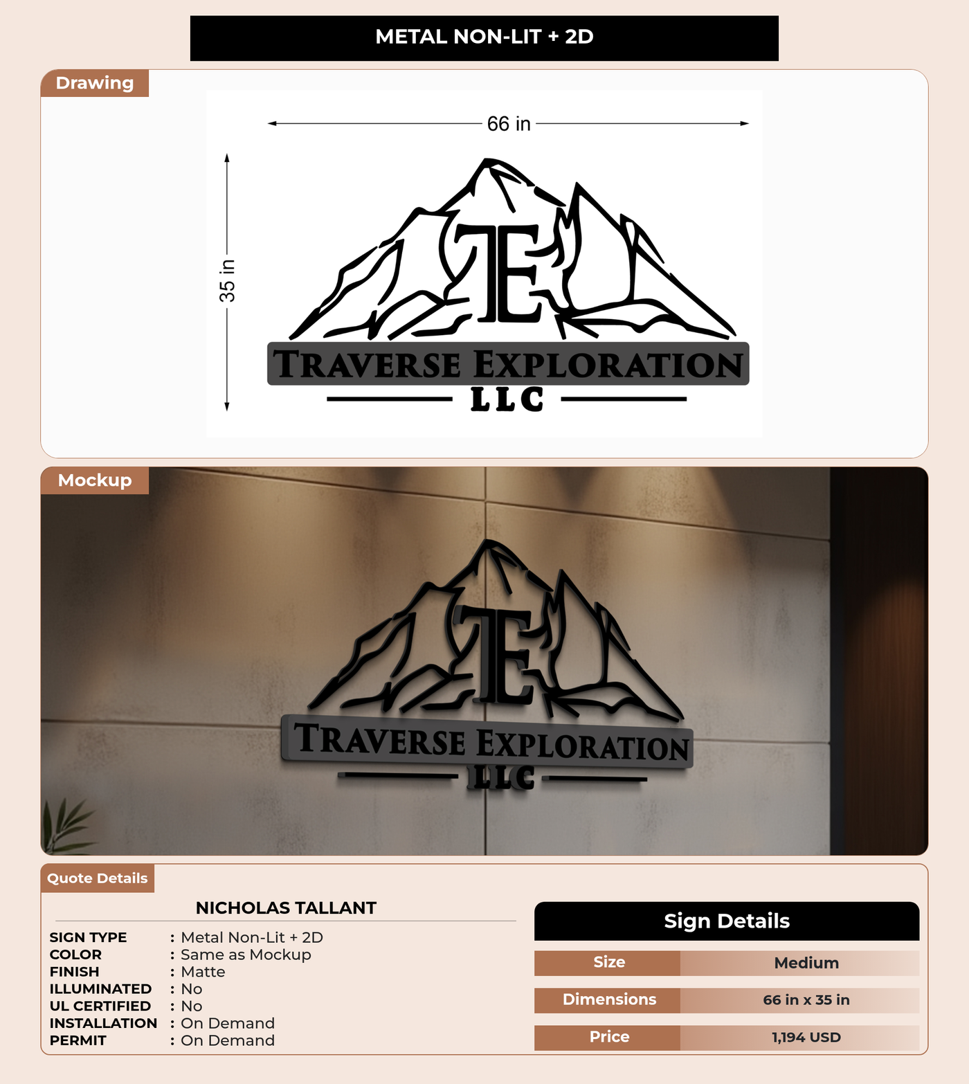 CUSTOM MOCKUP SIGN FOR Nicholas Tallant