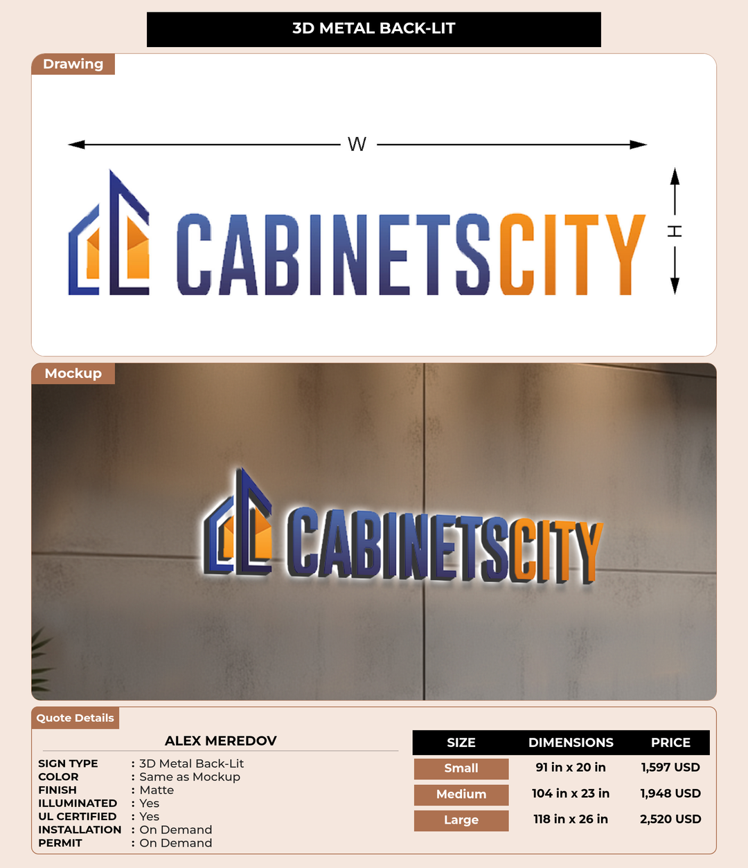 CUSTOM MOCKUP SIGN FOR Alex Meredov