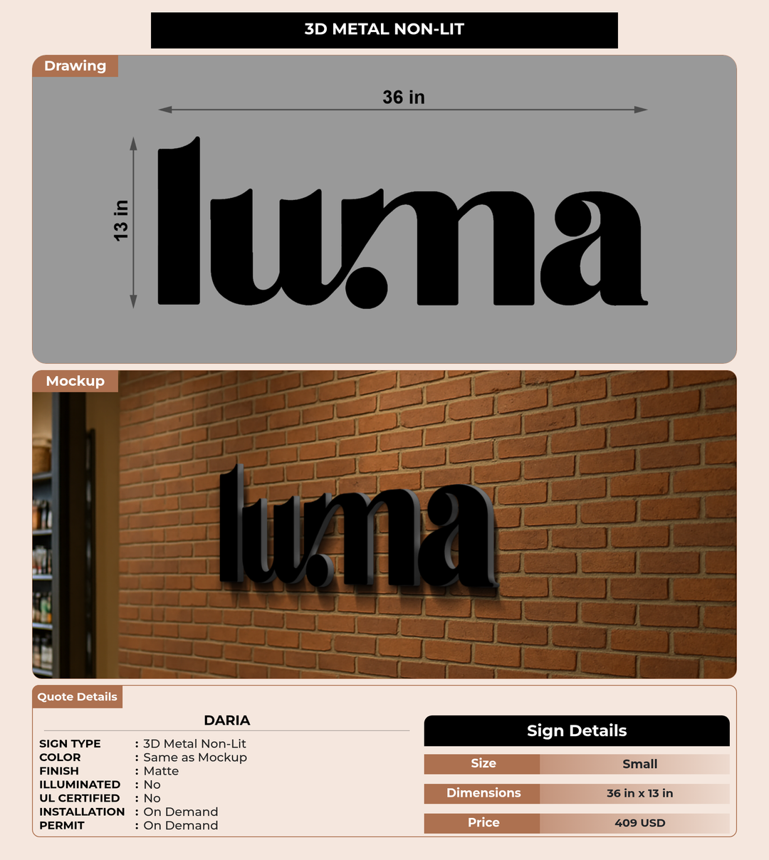 CUSTOM MOCKUP SIGN FOR Daria