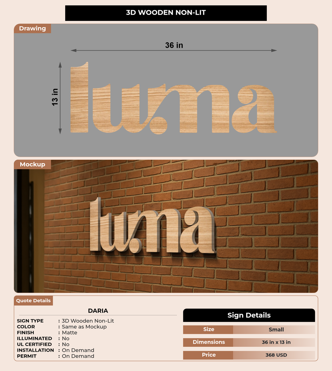 CUSTOM MOCKUP SIGN FOR Daria
