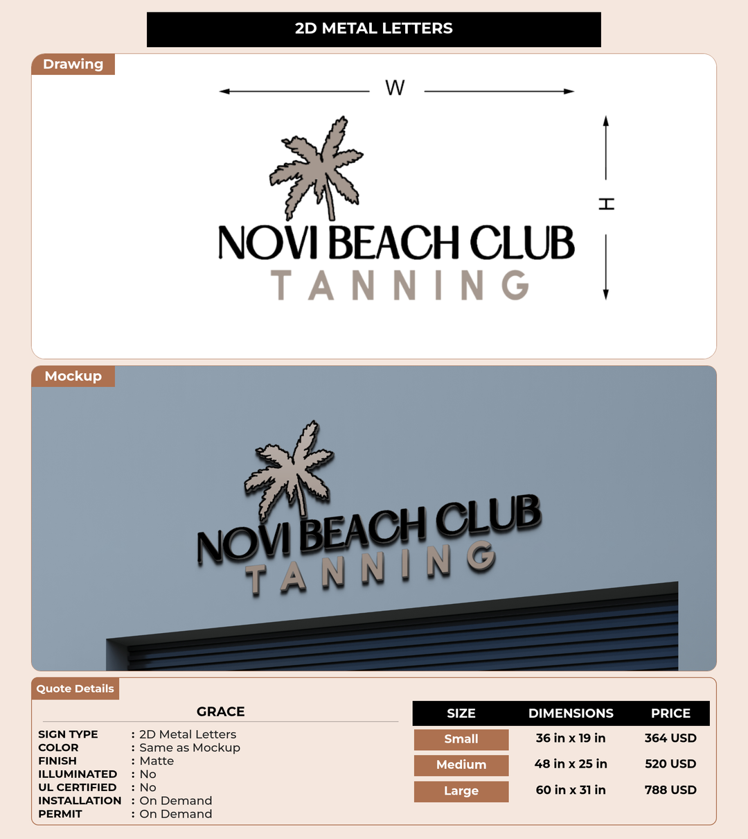 CUSTOM MOCKUP SIGN FOR Grace