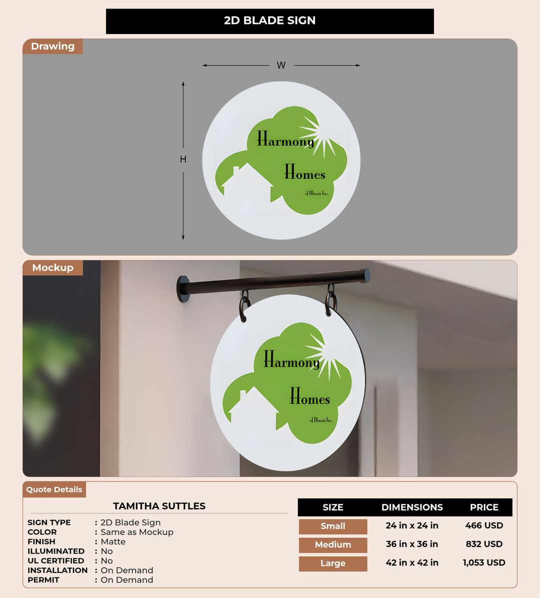 CUSTOM MOCKUP SIGN FOR Tamitha Suttles