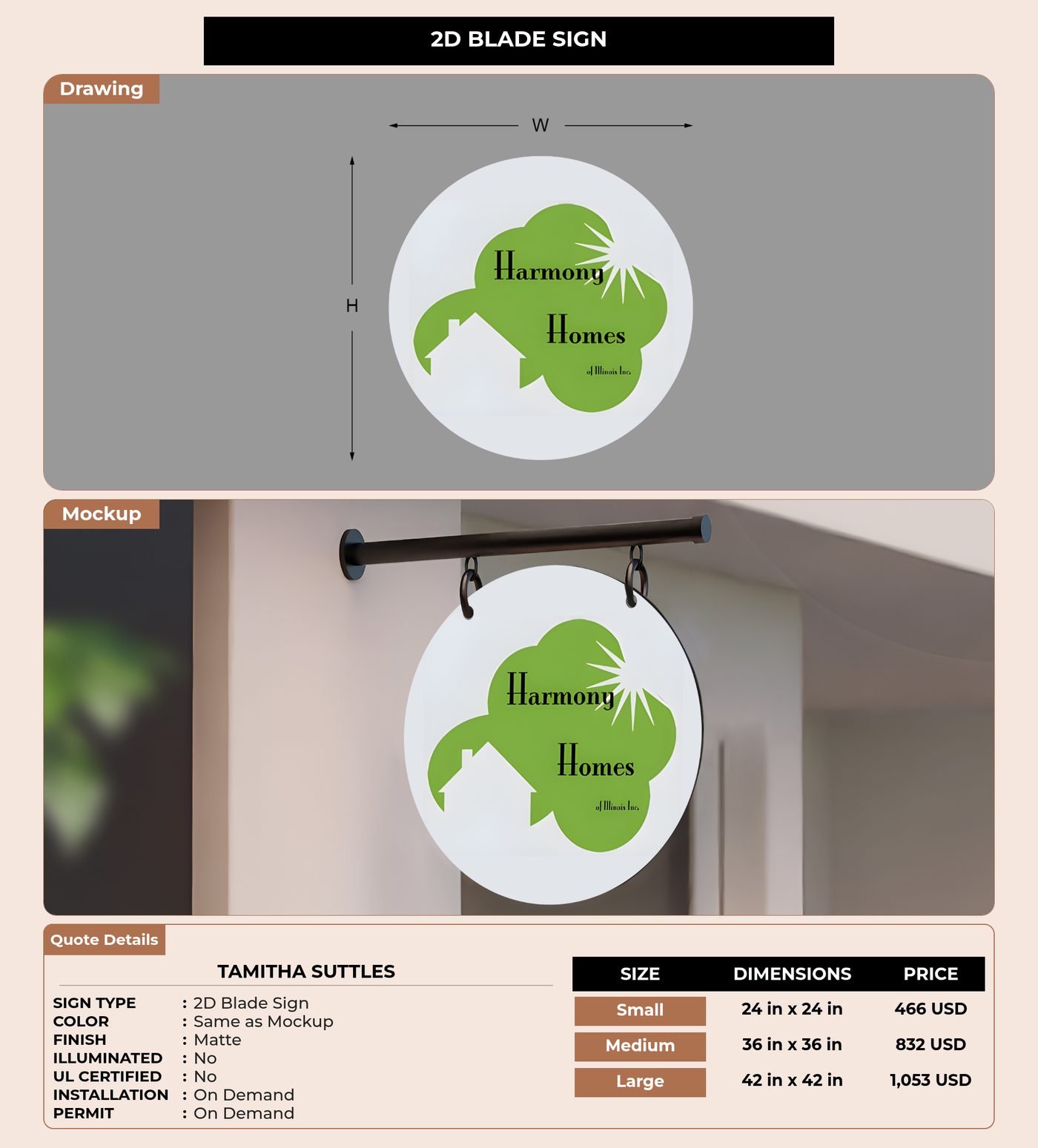 CUSTOM MOCKUP SIGN FOR Tamitha Suttles