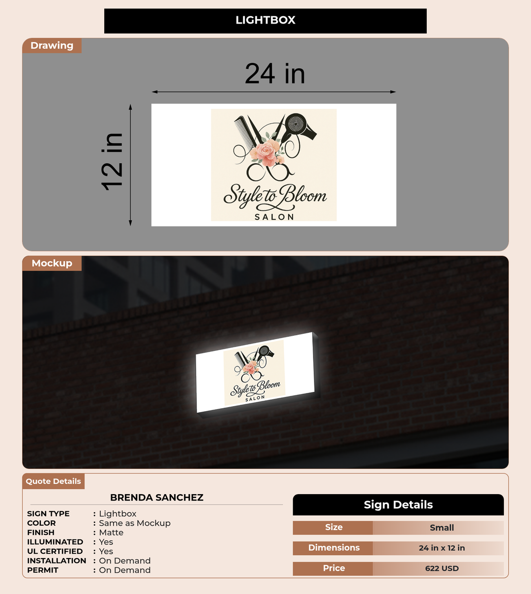 CUSTOM MOCKUP SIGN FOR Brenda sanchez