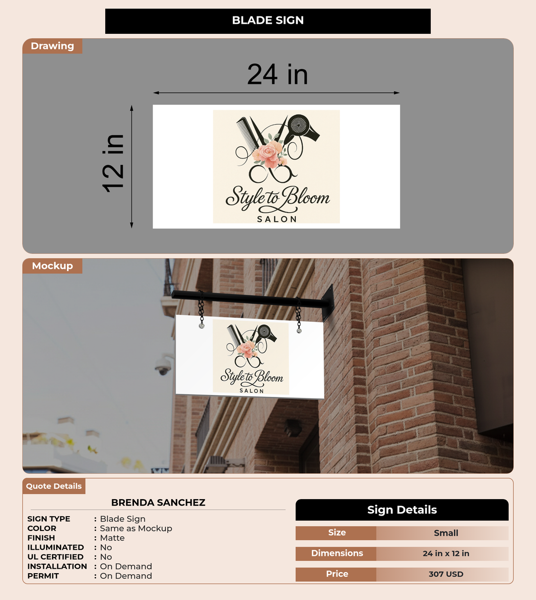 CUSTOM MOCKUP SIGN FOR Brenda sanchez