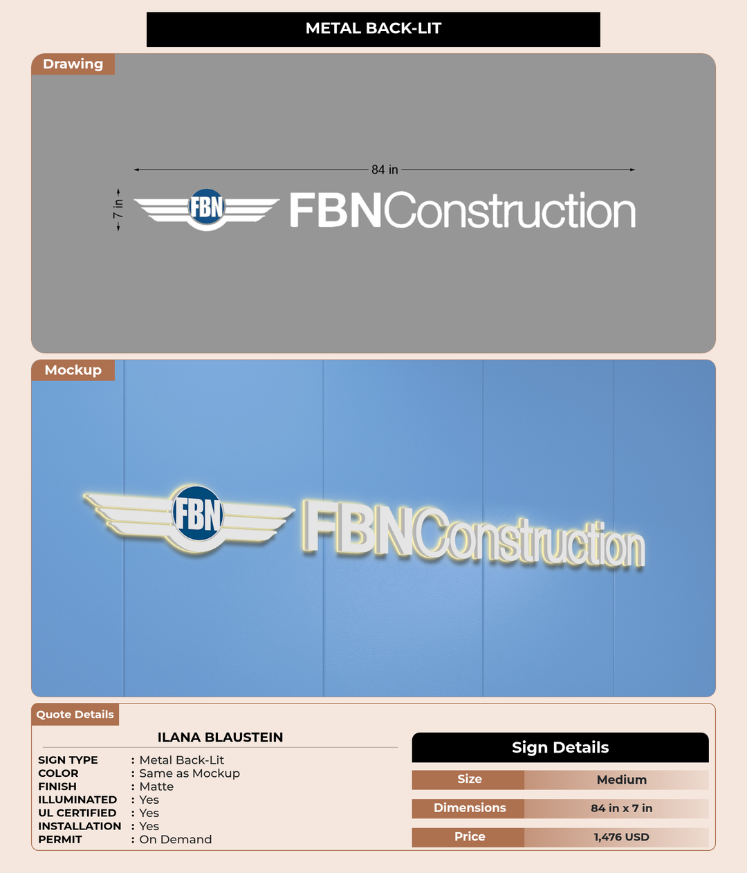 CUSTOM MOCKUP SIGN FOR Ilana Blaustein